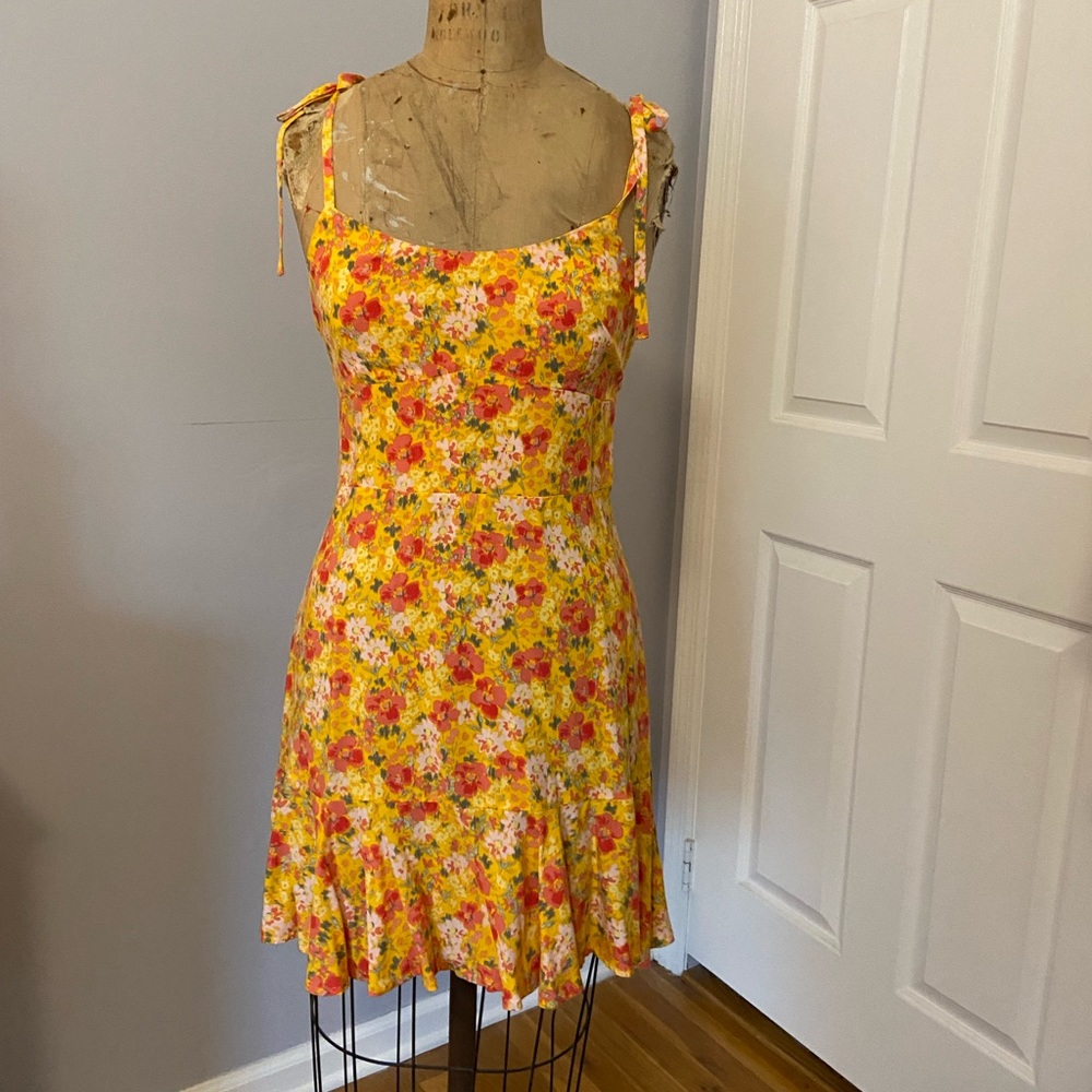 Wild Fable yellow tie strap dress, M